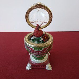 Home For The Holidays Revolving Musical Egg With Rotating Cardinal